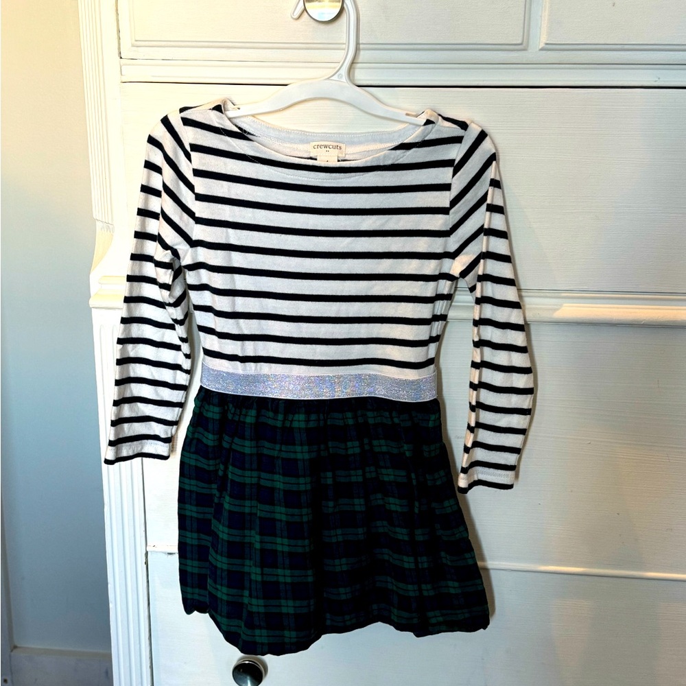 Crewcuts girls tartan print dress